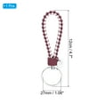 thumbnail image 2 of Braided Leather Keychain with Stainless Steel Key Ring Sleeve, PU Woven Wristlet Lanyard, Dark Red White, 2 of 5