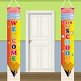 thumbnail image 6 of Moocorvic Welcome Back to School Party Decorations Porch Sign Hanging Backdrop Banner School Season Couplet School Door Decor Wall Hanging Decorations Outdoor ,, 6 of 8
