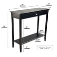 thumbnail image 7 of Fairway Avenue Home Acacia Console Table with Drawer & Lower Shelf- Black, 7 of 7