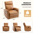 thumbnail image 2 of Bonzy Home Swivel Rocker Recliner Chair, Manual Faux Leather Glider Rocking Recliners for Adults, 360° Swivel Nursery Reclining Sofa with Storage Pocket, Brown, 2 of 8