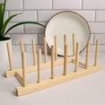 thumbnail image 4 of Kitchen Dish Drain Rack Dinnerware Storage Organizer Plate Drying Shelf Wooden Book Cups Display Stand Drainer Holder B, 4 of 9