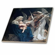 3dRose Song of the Angels, Adolphe William Biographic Playing for Baby Jesus - Ceramic Tile, 8-inch