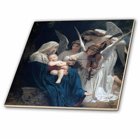 3dRose, Song of the Angels, Adolphe William Biographic Playing for Baby Jesus, 8 Inch Ceramic Tile