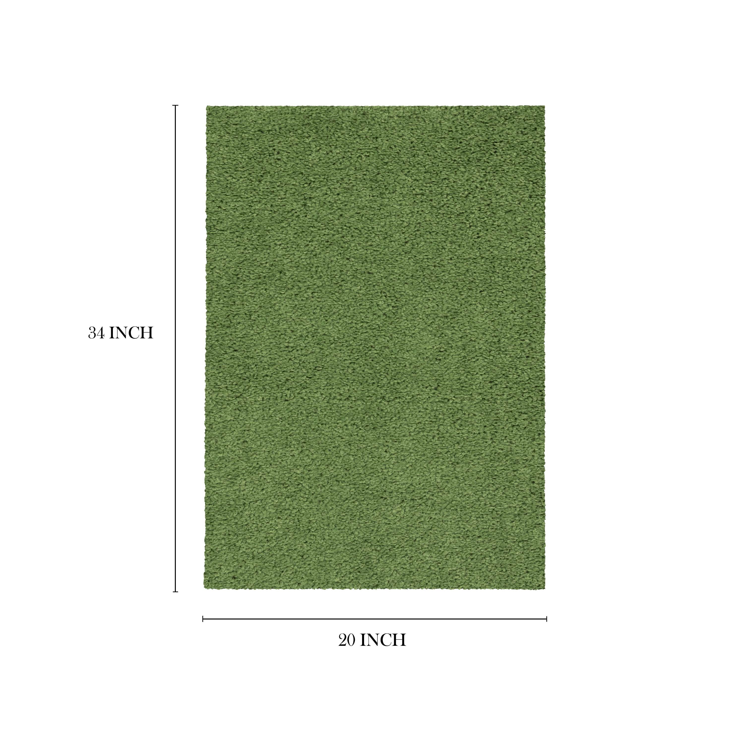 Mainstays Solid Shag Indoor Accent Rug, Green, 1 ft 8 in x 2 ft 10 in