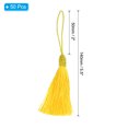 thumbnail image 2 of Unique Bargains 14cm/5.5 Inch Bookmark Tassels Soft Silky Floss Cord Loop Mini Handmade Tassels Gold 50 Pack, 2 of 5
