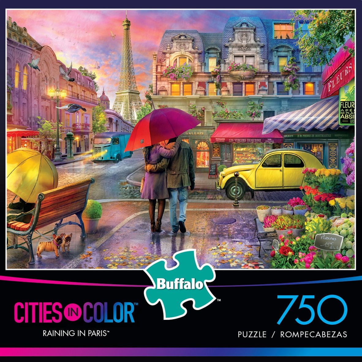 Buffalo Games Cities in Color Raining in Paris 750 Piece Jigsaw Puzzle