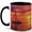 Black, variant on Sailboat Sunset Coffee Mug, Ocean Sailing Golden Horizon Design, 11 oz Ceramic Cup
