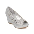 thumbnail image 1 of Women Glitter Platform Wedge - Peep Toe Wedge Heel - Cut Out Heel - HK76 By Celeste, 1 of 5