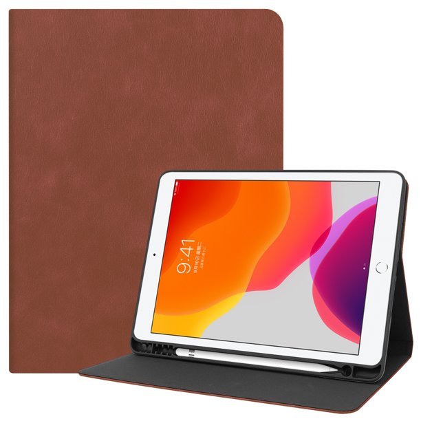 Funda para iPad 9.ª/8.ª/7.ª generación 10.2, Funda de piel sintética a prueba de golpes con soporte para bolígrafo, soporte magnético con 7 ángulos ajustables, función