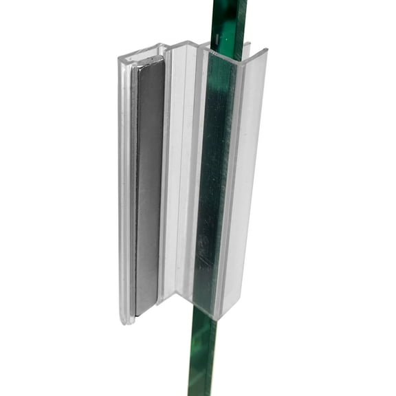 Gordon Glass® Clear Polycarbonate U-Channel with Stainless Steel Strike Plate for 3/8" Glass Shower Doors