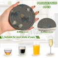 thumbnail image 7 of 6 Pcs Drink Coasters with Holder 3.94in Woven Coasters for Drinks Brown-blue Butterfly Pattern Coaster Set for Protection Table, 7 of 7