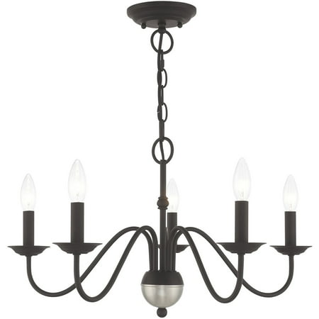 

Chandeliers 5 Light Fixtures With Black Finish Steel Material Candelabra 13 300 Watts