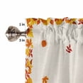 thumbnail image 5 of Valances for Windows Give Thanks Pumpkin Maple Leaves Border Rod Pocket Cafe Window Treatments Valance Curtains for Kitchen Bathroom Laundry Basement Windows 42"x18", 5 of 6