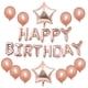 thumbnail image 1 of Kit de globos en oro rosa con estampado de felicitación de cumpleaños, 13 unidades, lámina de látex, 1 of 3