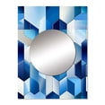 thumbnail image 2 of Designart "Minimalist Geometric Polygons in White and Blue III" Geometric Mirror Wall Decor - Modern Blue Geometric Living Room Wall Mirror Art - 32" x 24" Inch, 2 of 5