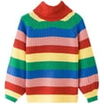 thumbnail image 3 of Haut à Manches Longues Rayé Arc-en-Ciel Col Roulé Tricot, 3 of 5