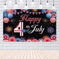 thumbnail image 1 of Banner del 4 de julio, telón de fondo, letrero, decoraciones para fiestas patrióticas del Día de la Independencia, 1 of 5