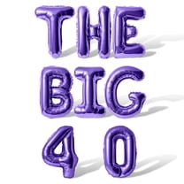 Letter Balloons - THE BIG 4 0 16" Inch Alphabet Letters Foil Mylar Balloon 40th Birthday Party Banner (Purple)