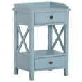 thumbnail image 2 of Home Square Two Drawer X Side Wood End Table in Sky Blue - Set of 2, 2 of 11