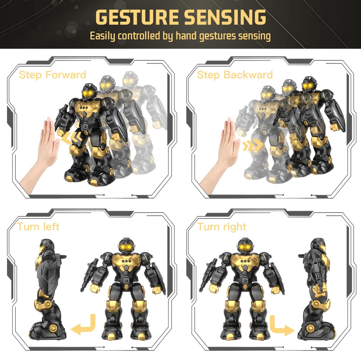 RC Robot Toys for Kids 3 4 5 6 7 8, Smart Programmable Robot with Gesture Sensing, Remote Control Robot for Boys Girls Age 3 4 5 6 7 8-12, Rechargeable