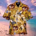 thumbnail image 3 of Camisas casuales de manga corta con botones y solapa con estampado 3D de abejas para hombre, ropa para hombre, camisa hawaiana de verano, ropa de calle para hombre, 3 of 5