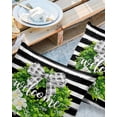 thumbnail image 2 of Pack of 2 Outdoor Pillow Covers, Welcome Spring Farmhouse Boxwood Wreath Black White Stripes Waterproof Square Throw Pillowcase Cushion Decorative Pillow Covers for Couch Patio Tent, 18x18 in, 2 of 6
