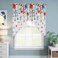 thumbnail image 6 of Swag Valance Curtains for Windows, Blue Floral Light Filtering Kitchen Curtains with Rod Pocket, Red Flowers Country Leaves Rustic Plaid Window Treatment Valances for Living Room, 28x36 - 2 PCS, 6 of 9