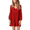 thumbnail image 1 of Vestido Amoretu, bonito plisado, para cena de ensayo, rojo, para mujer, 1 of 6