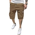 thumbnail image 2 of HKYNLAG Men's Cargo Shorts 2026 Casual Classic Drawstring Elastic Waist Summer Hiking Work Short with 6 Pockets Brown 2XL, 2 of 5