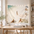 thumbnail image 5 of Ocean Waves Leisurely with Beach Sand Transitions Smoothly, Mystical Fantasy for Space Lovers, Galaxy Room Decor, Housewarming Gift, Tapestry Wall Hanging for Bedroom and Dorm, 5 of 7