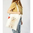 thumbnail image 3 of Pet Portrait White Cotton Canvas Bag - I Love Malteses, 3 of 3