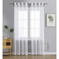 thumbnail image 2 of WPM White Sheer Window Curtain Panels for Bedroom, Kitchen, Kids Room- Solid Semi Voile Drapes Grommet Living Room Panels. 54 inch wide x 84 inch long, Set of 2, 2 of 3