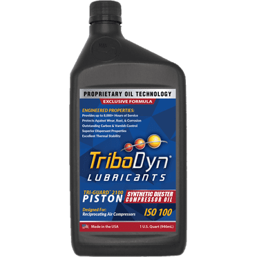 TriboDyn Tri-Guard 2100 ISO 100 Diester Synthetic Piston Compressor Oil - 1 Quart