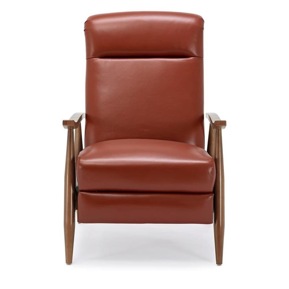 Bowery Hill Top Grain Leather Caramel Recliner Rectangular Cushioned Headrest 42.5"H x 30"W x 34"D Unassembled