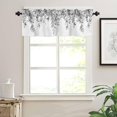 thumbnail image 3 of Curtain Valance for Windows Gray Eucalyptus Leaf Rod Pocket Valance Window Treatments 1 Panel Plant Leaves with Floral Short Curtains for Kitchen Windows Bathroom Bedroom 54 x 18 inch, 3 of 6