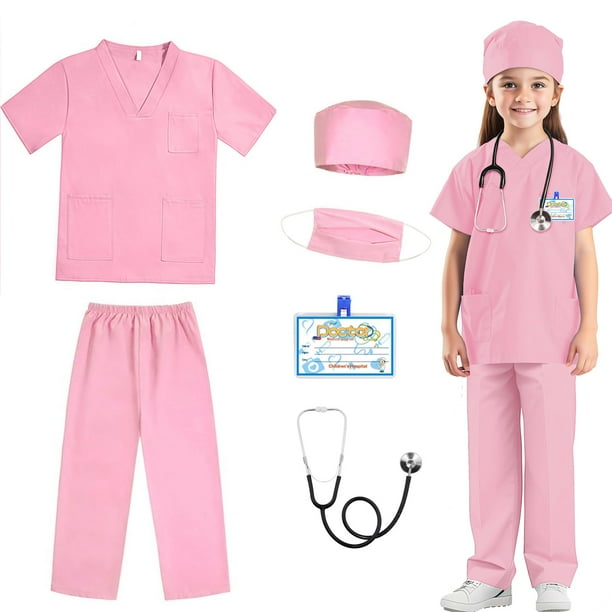 Set de disfraces de médico para niños RioRand, 6 piezas, para niños de 3 a 12 años