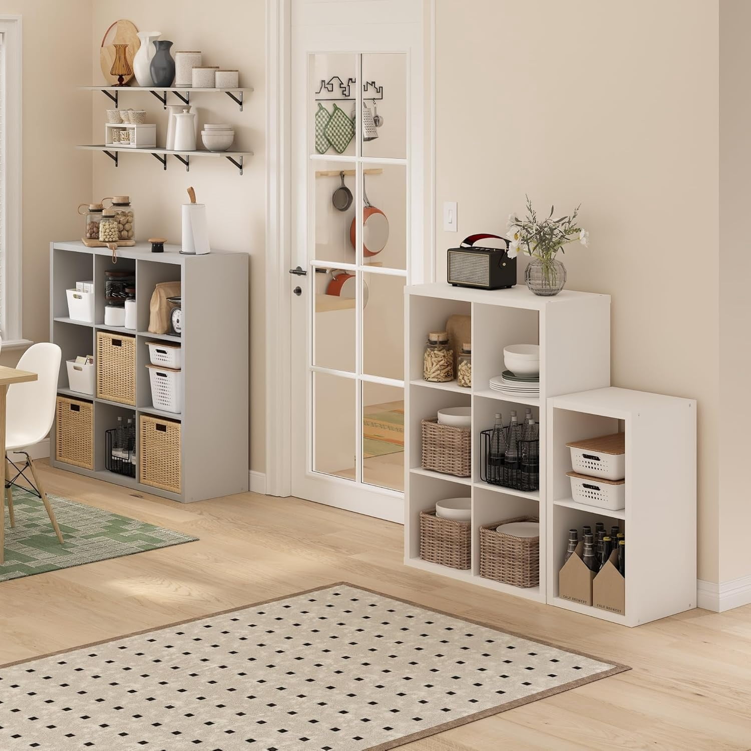 Cubicle Open Back D rative Cube Storage Organizer, 6-Cube, White
