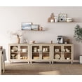 thumbnail image 1 of WAMPAT 3-in-1 Buffet Server Table, Accent Sideboard with Storage & Glass Door,Console Table for Kitchen, Dining Room, and Living Room, Light Oak, 1 of 8