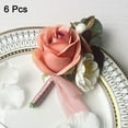 thumbnail image 2 of 6 piezas de boutonnieres naranja rojo para hombres, novios, padrinos y novias, 2 of 7