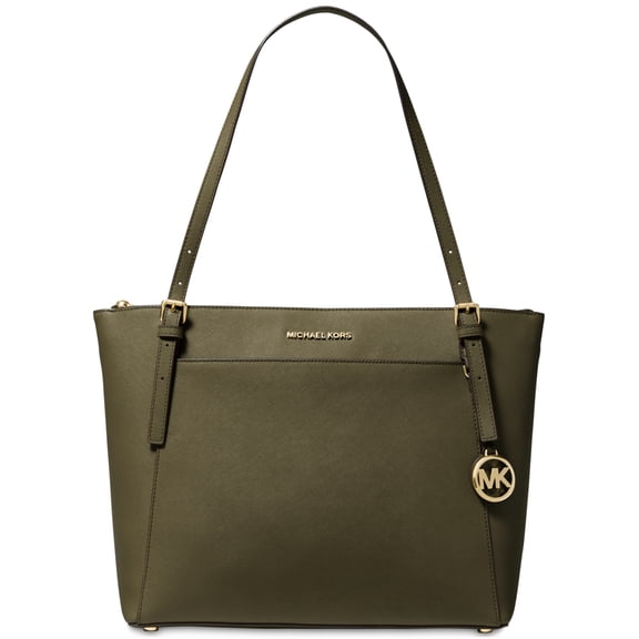 Michael Kors Voyager Large Top-Zip Tote,Olive