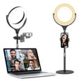 thumbnail image 1 of Desk Ring Light with Stand and Phone Holder-Laptop Ring Light for Zoom Meeting-Computer Light for Video Conferencing-Led Streaming Light for YouTube T, 1 of 12