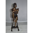 thumbnail image 2 of Nifao Lady W Champagne Glass Bronze Statue – Home Office Decor Sculpture, 8"L x 6"W x 22"H, 2 of 12