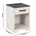 thumbnail image 5 of Single Drawer Wooden Nightstand with Grain Details, White and Gray- Saltoro Sherpi, 5 of 5