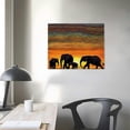 thumbnail image 4 of Acheng  Wall Art Canvas Prints - Sunset with African Elephants Picture Painting - Modern Wall Artwork Framed for Gifts Bathroom Home Kitchen Office Decor  20x16in, 4 of 6