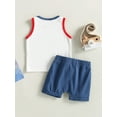 thumbnail image 4 of Bagilaanoe 4th of July Clothes for Toddler Baby Boys Sleeveless Letters Print Tank Tops + Shorts 6M 12M 18M 24M 3T Kids Independence Day Outfits 2pcs Short Pants Set, 4 of 9