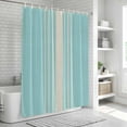 thumbnail image 6 of Aqua Beige Striped Bathroom Shower Curtains with 12 Hooks Polyester Waterproof Shower Curtain for Stalls and Bathtubs Modern Farmhouse Retro Lines Decorative Bathroom Privacy Curtain 36x72 Inches, 6 of 9
