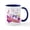 White/Navy Inside, variant on CafePress - White Easter Bunny Banner Mugs - 11 oz Ceramic Mug - Novelty Coffee Tea Cup