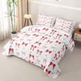 thumbnail image 3 of Erosebridal Classic Red Bow Bed Spread Queen,Ribbon Stars Queen Coverlet Set For Girls,3pcs, 3 of 7