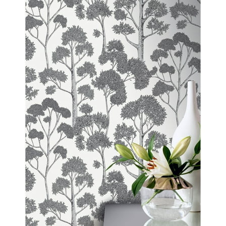 Delamere White Silver Wallpaper