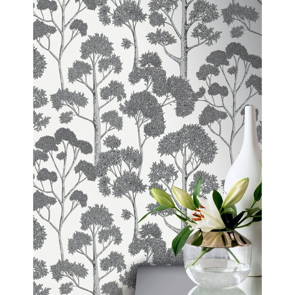 Delamere White Silver Wallpaper